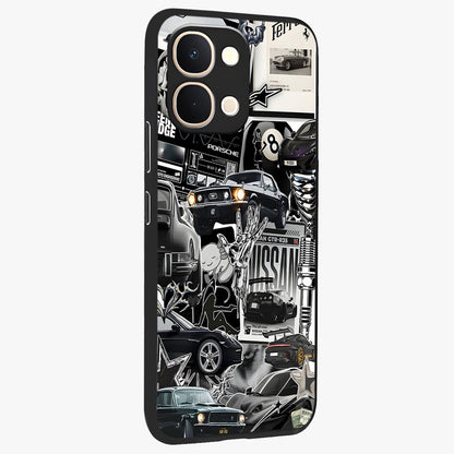Aesthetic Dark Love Glass Case upright view showcasing dramatic romantic artwork with modern aesthetic style.