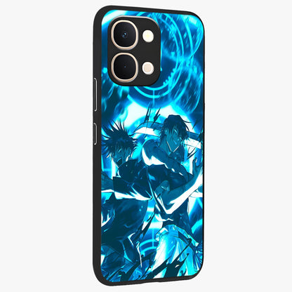Cursed Energy Clash Glass Case upright view showcasing dramatic clash artwork with bold supernatural theme.