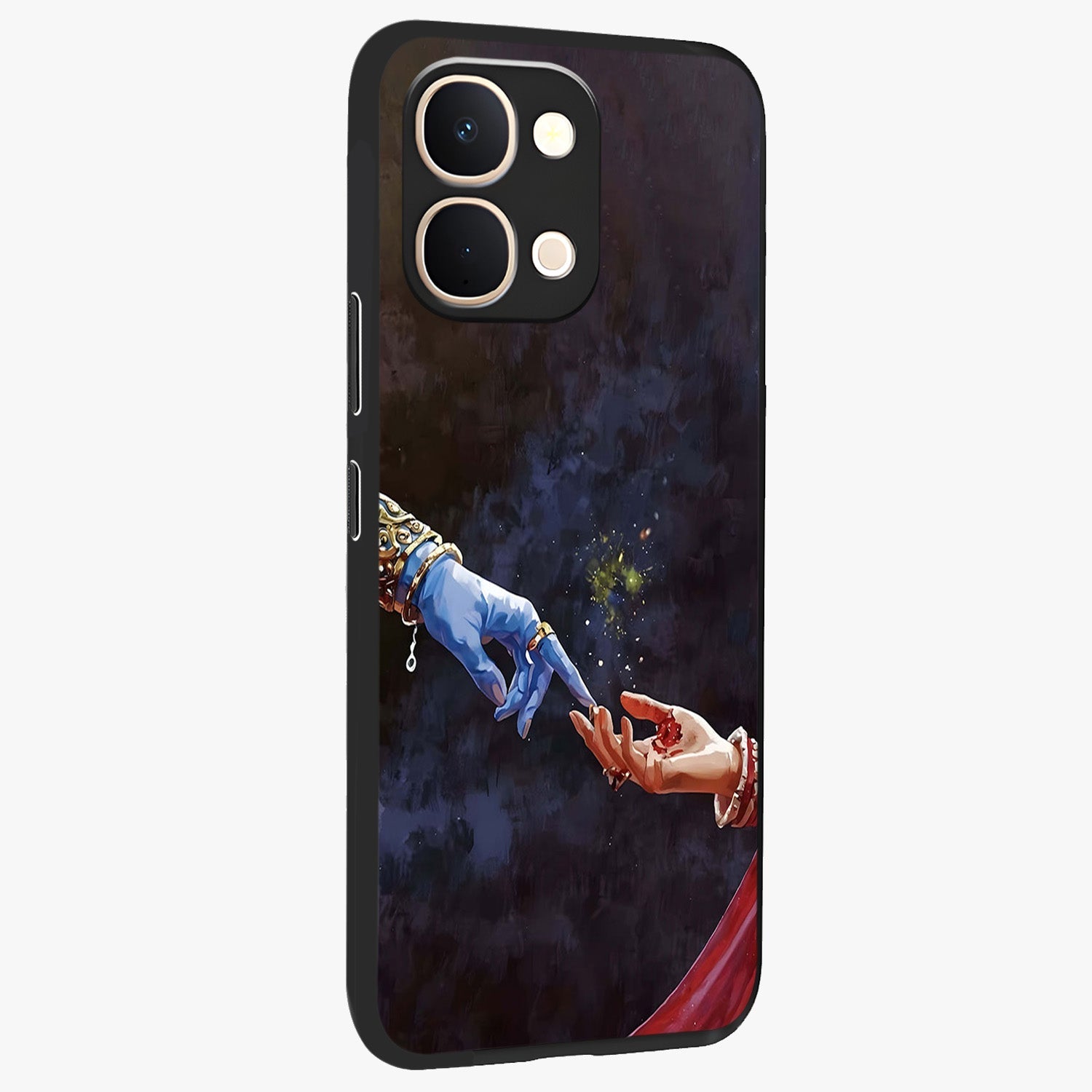 Divine Touch Eternal Glass Case upright view showcasing peaceful spiritual artwork with eternal divine theme.
