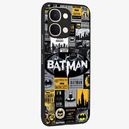 Knight Gotham Rise Glass Case upright view showcasing bold vigilante themed artwork with gothic city vibe.