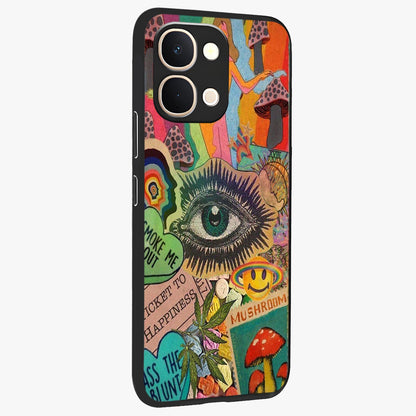 Mystic Eye Wonderland Glass Case upright view showcasing symbolic eye artwork with mysterious fantasy theme.
