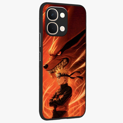 Nine Tails Legacy Glass Case upright view showcasing dramatic nine-tails artwork with intense anime themed design.