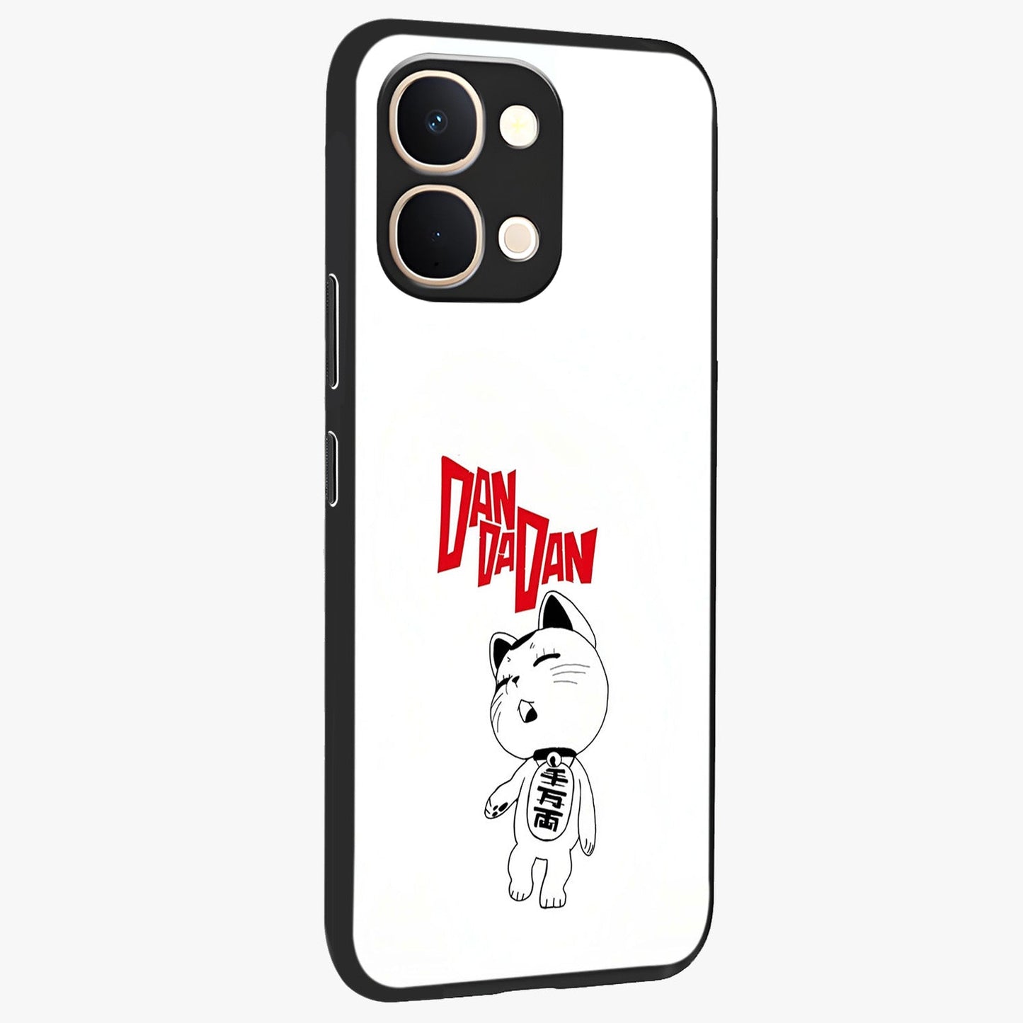 Playful Spirit Charm Glass Case upright view showcasing vibrant charm artwork with fun artistic theme.