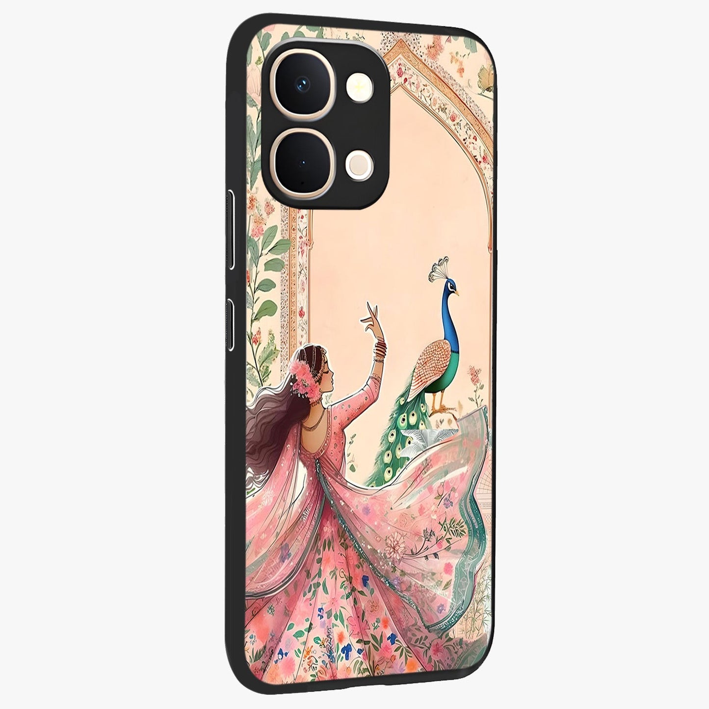 Royal Grace Muse Glass Case upright view showcasing stylish artistic artwork with sophisticated royal theme.