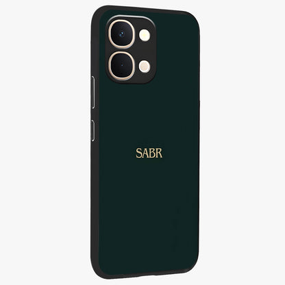 Sabr Minimal Patience Glass Case upright view showcasing calm minimalist artwork with motivational patience theme.