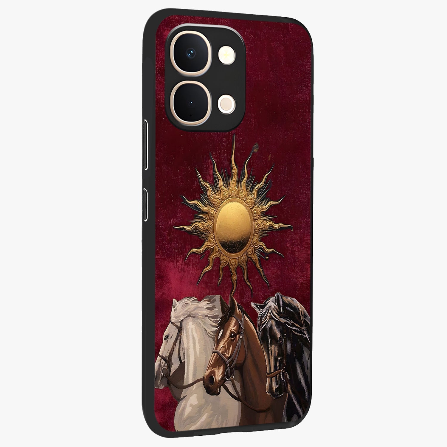 Solar Riders Glass Case upright view showcasing energetic rider artwork with bold adventure theme.