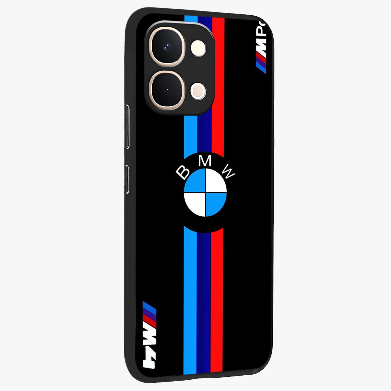 Turbo BMW Beast Glass Case upright view showcasing powerful car artwork with modern motorsport theme.