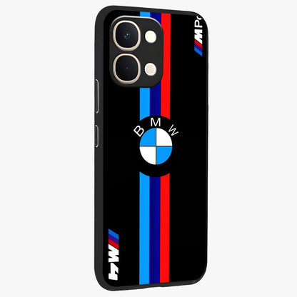 Turbo BMW Beast Glass Case upright view showcasing powerful car artwork with modern motorsport theme.