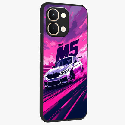 Velocity Drift Pulse Glass Case upright view showcasing powerful racing artwork with energetic motorsport theme.