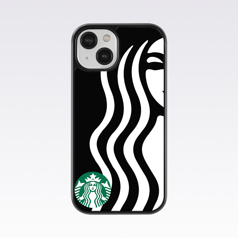 Starbucks White Pattern Glass Case