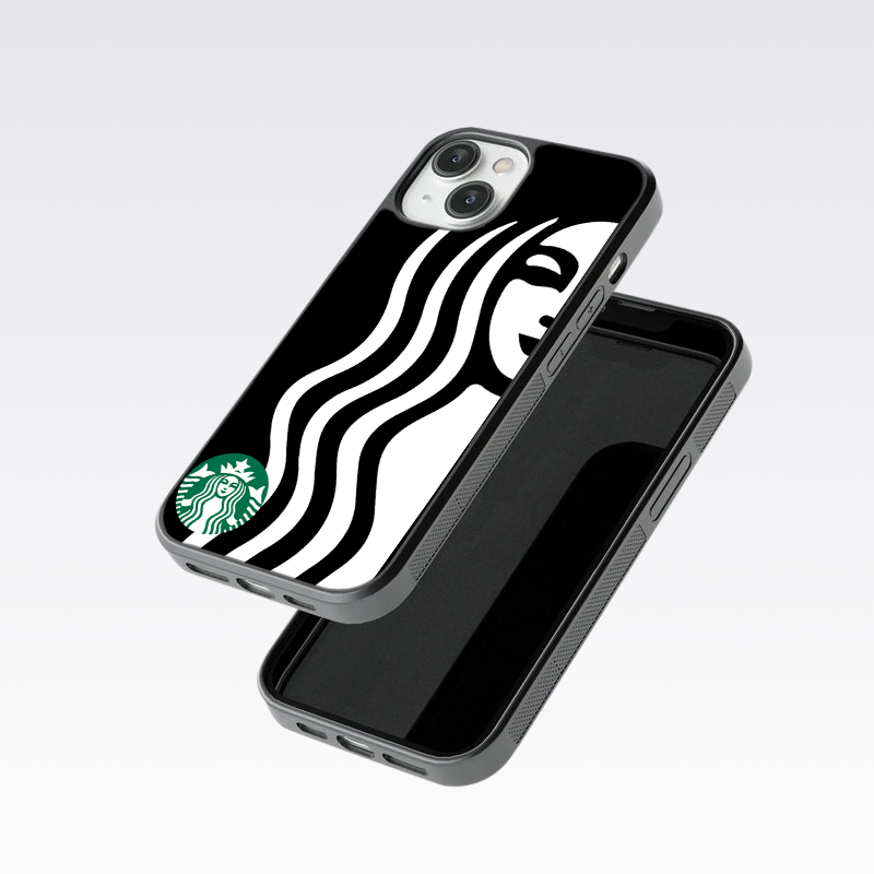 Starbucks White Pattern Glass Case