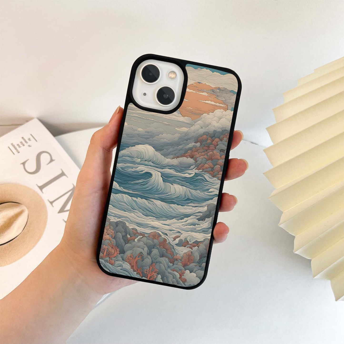 Pastel Wave Painting Glass Case