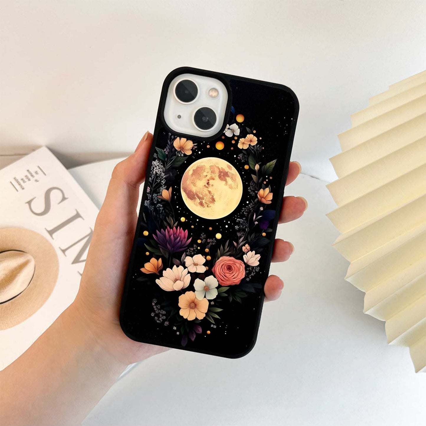 Waving Flower Moon Glass Case