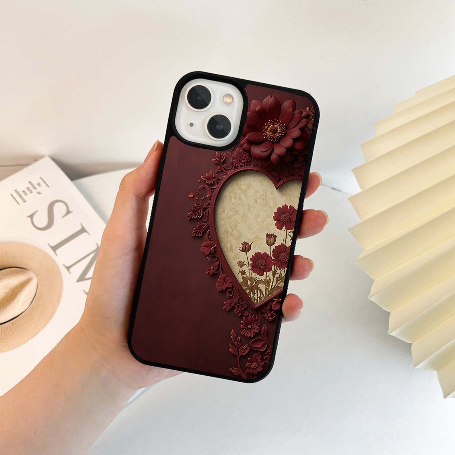 Wine Heart Vintage Art Glass Case