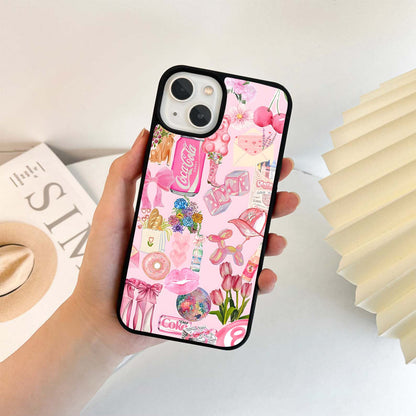 Pink Retro Pop Collage Glass Case