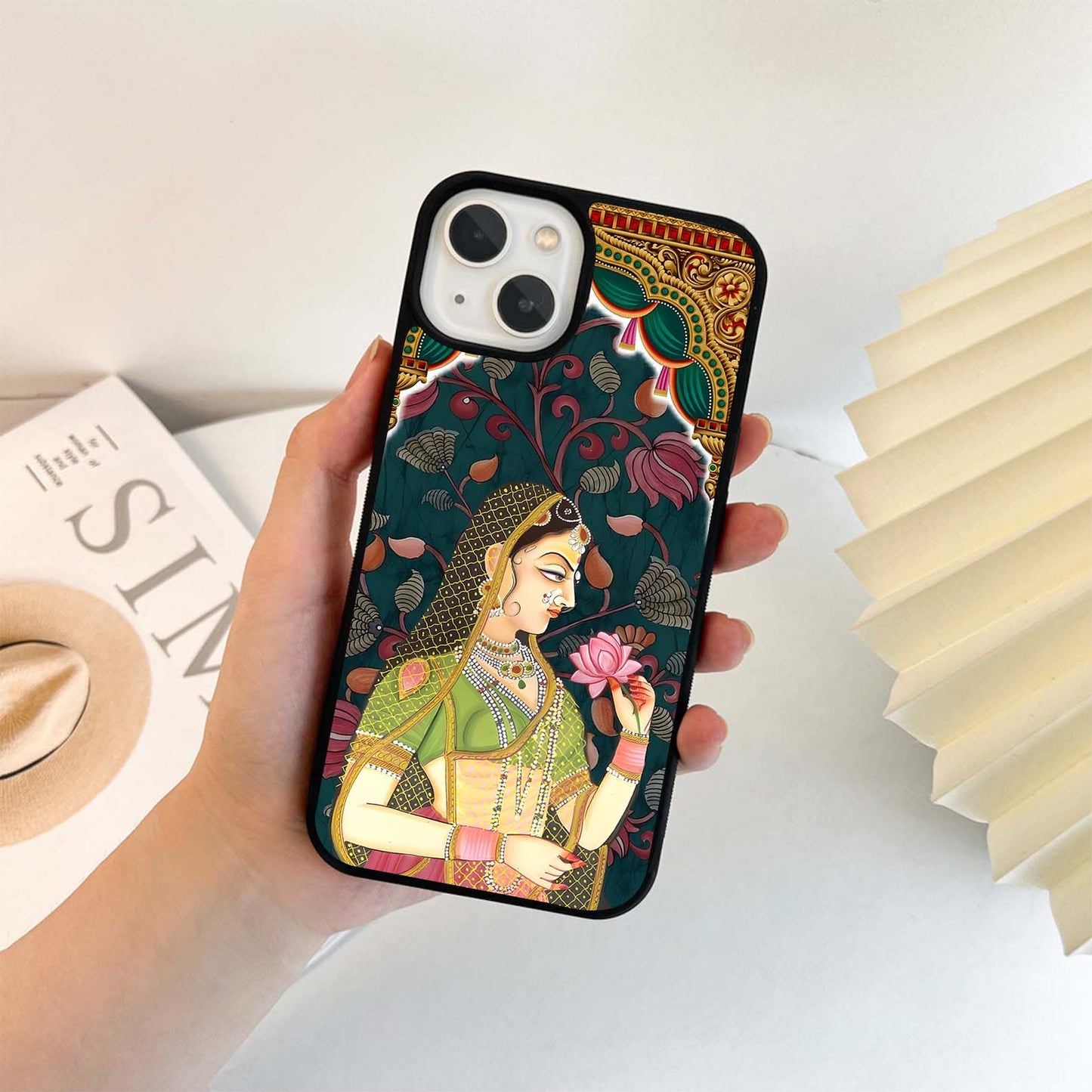 Rajasthani Woman in Arch Glass Case