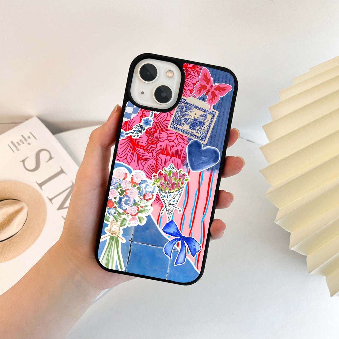 Eclectic Bloom Collage Glass Case