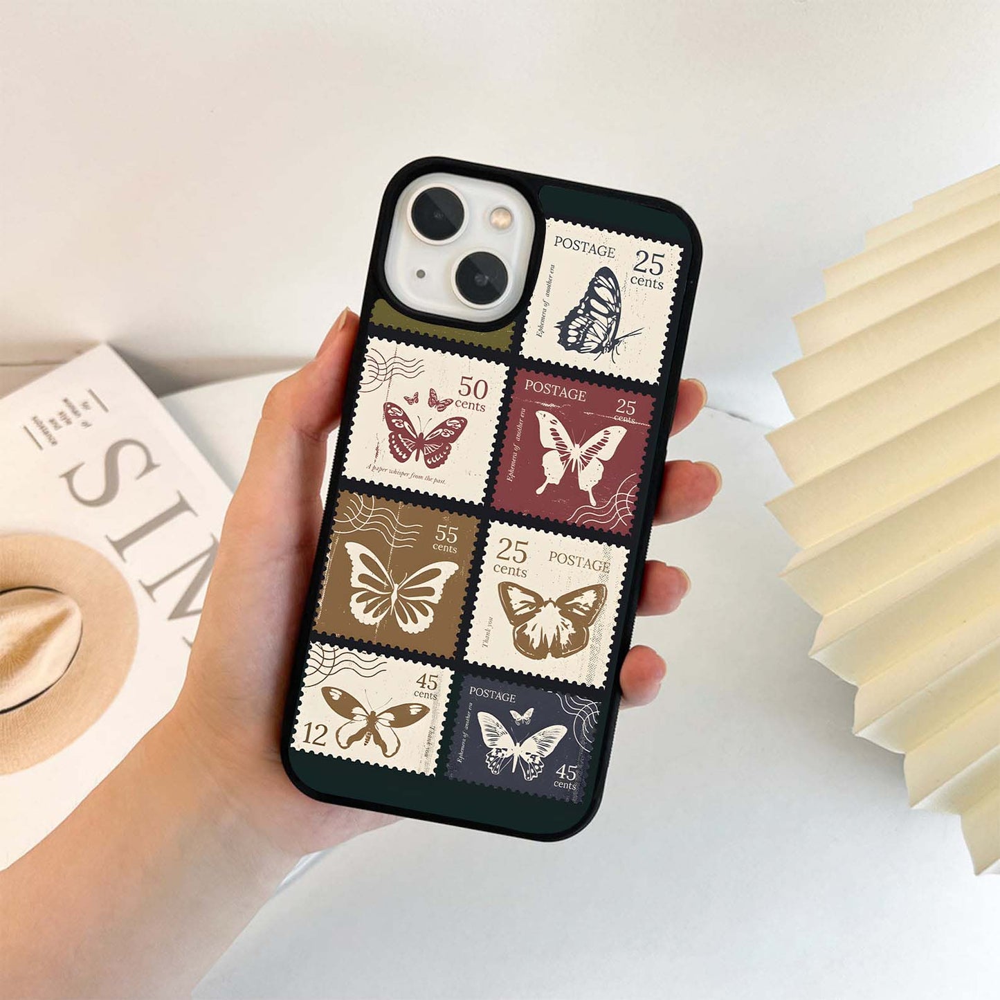 Butterfly Stamps Glass Case