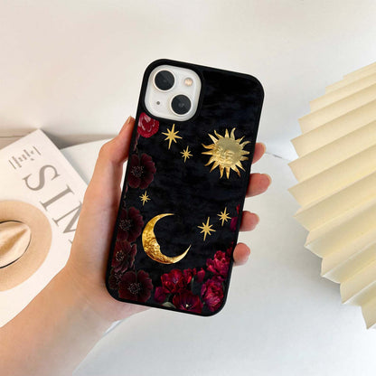 Sun Moon Flowers Glass Case