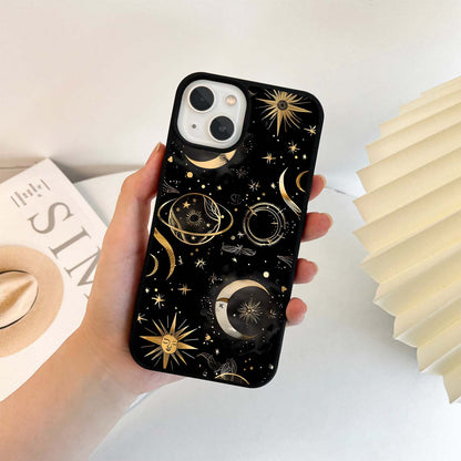 Half Moon Golden Pattern Glass Case