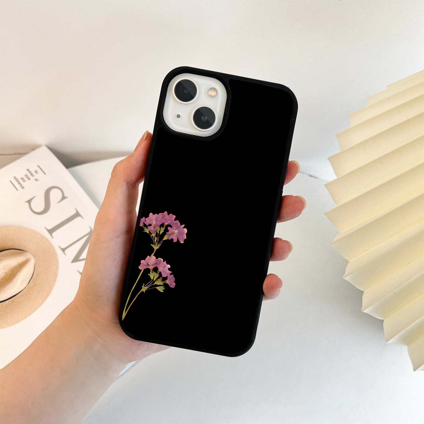 Riching Lavender Flower Glass Case