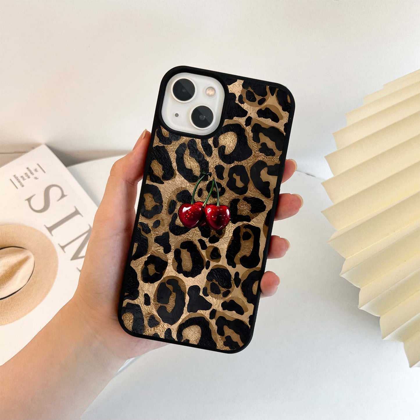 Leopard Wild Cherry Glass Case