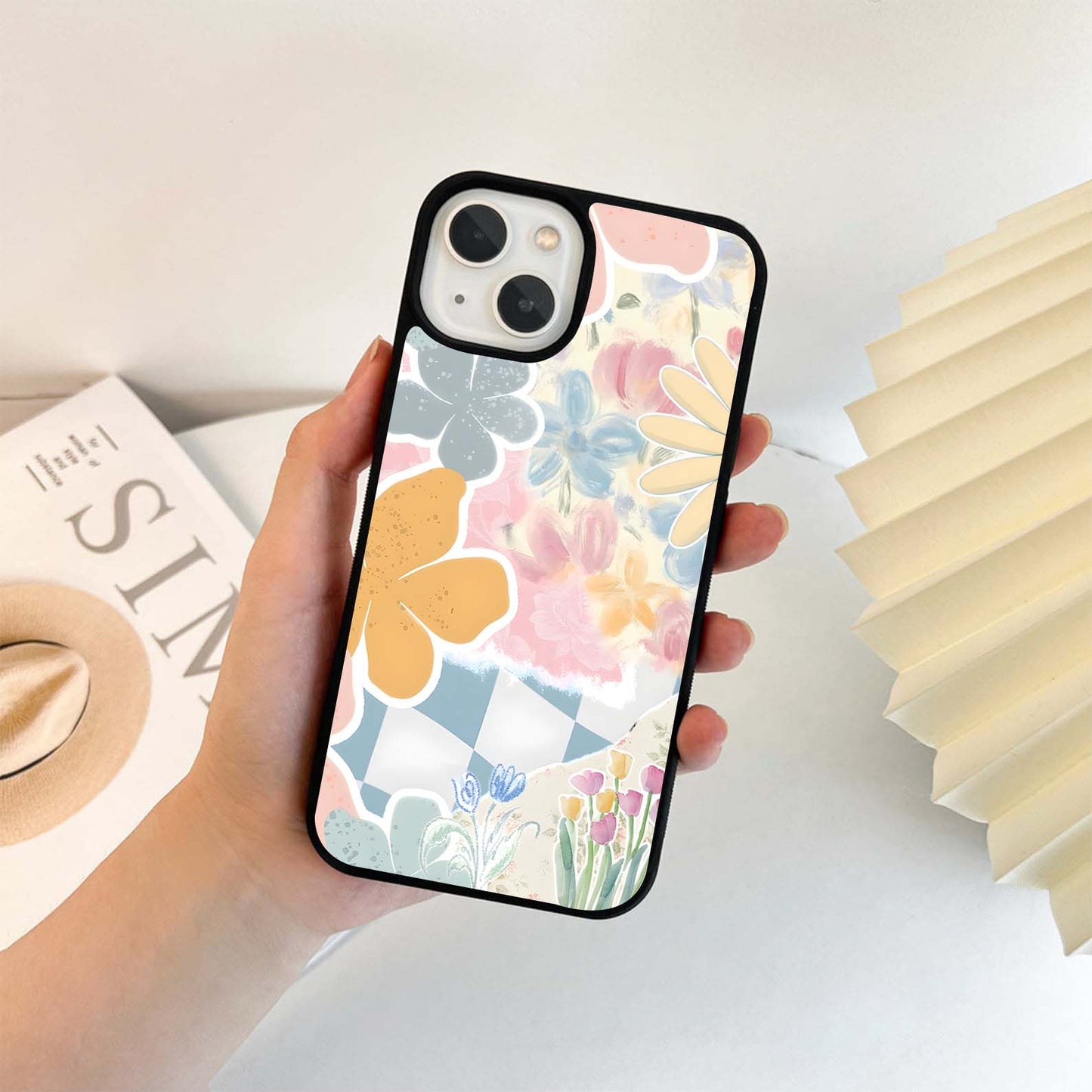 Pastel Garden Collage Glass Case