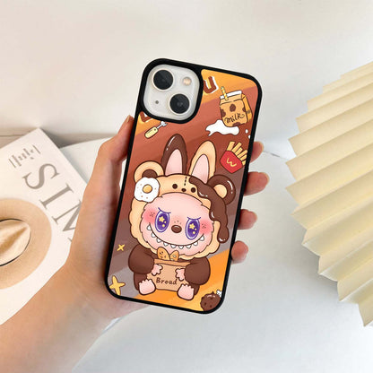 Labubu with Bread Glass Case