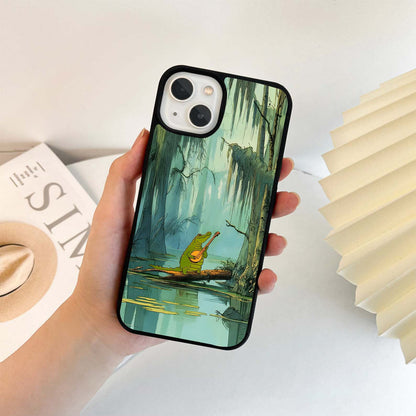 Crocodile Lake Scenery Glass Case