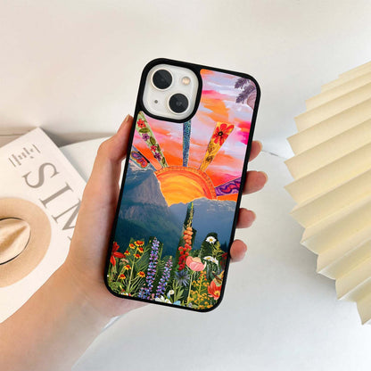 Painted Sunrise Valley Glass Case