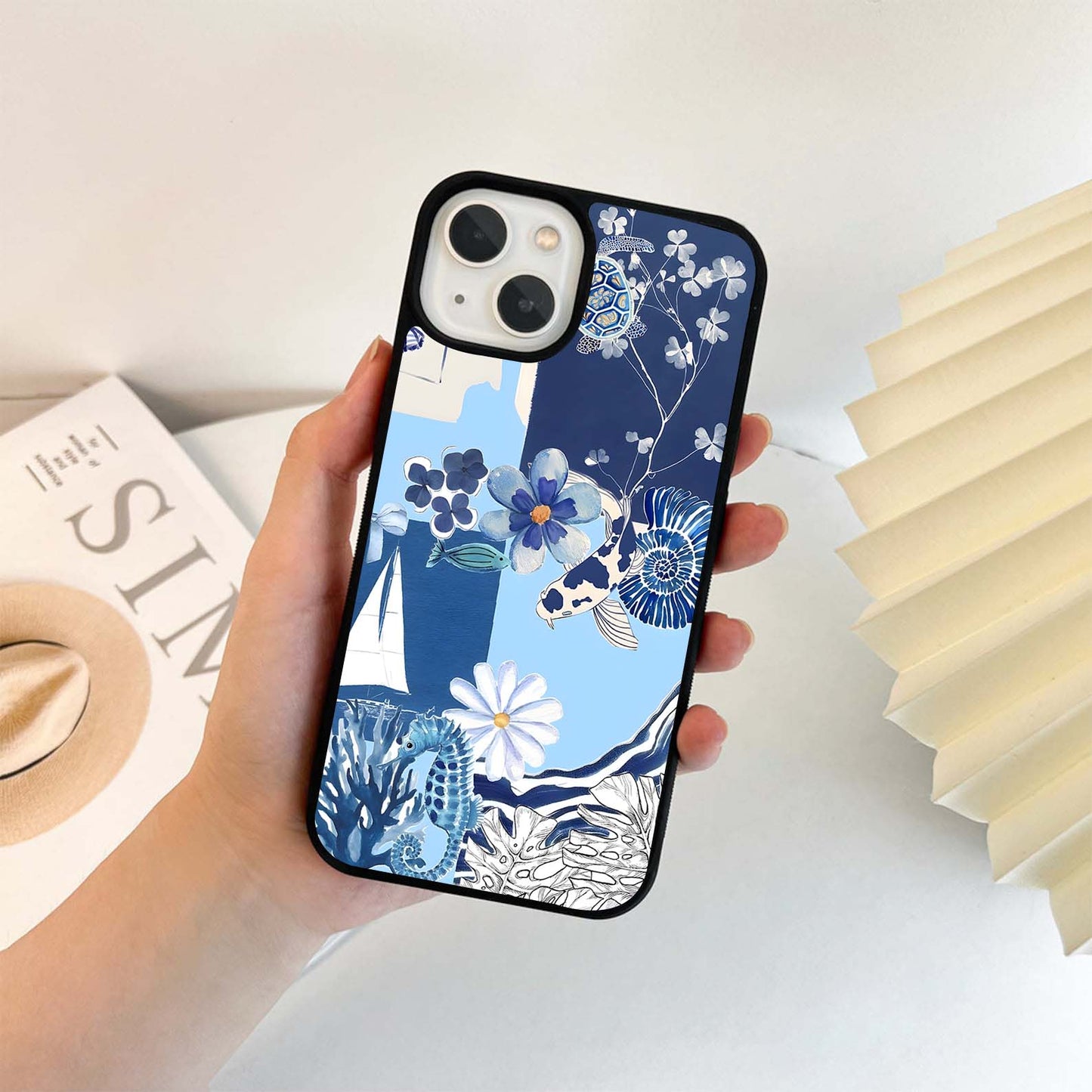 Ocean Patch Collage Glass Case