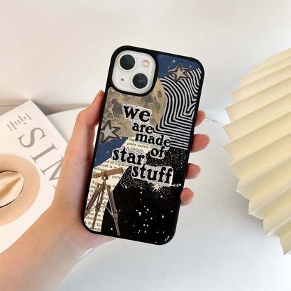 Collage with Moon & Quote Glass Case