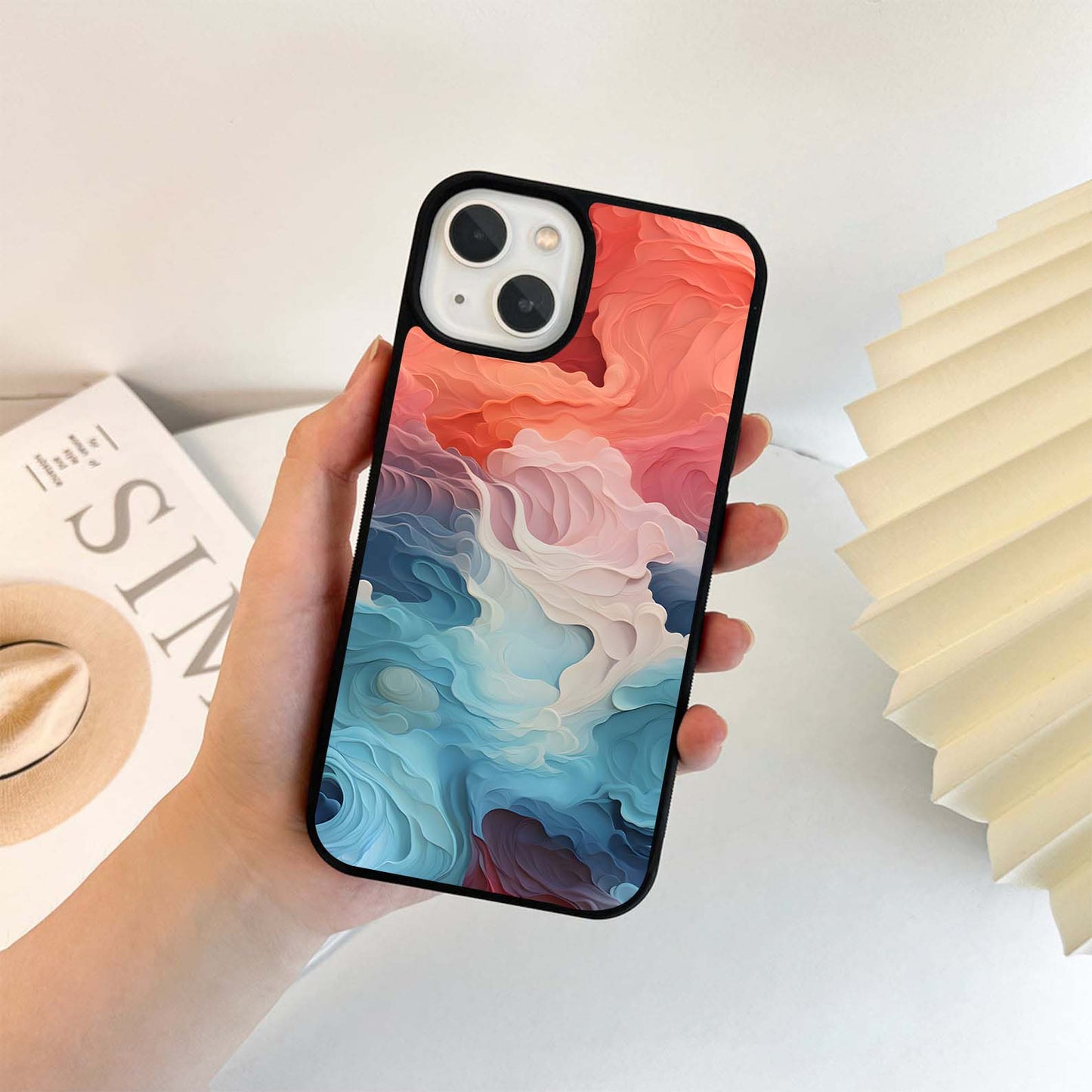 Abstract Fluid Waves Glass Case