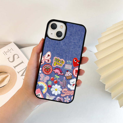 Denim Patch Delight Glass Case