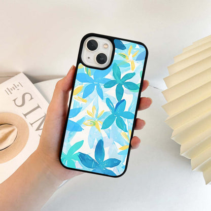 Aqua Petal Splash Glass Case