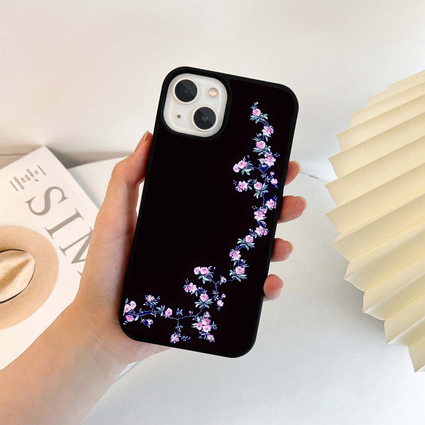 Pink Bloom Vine Glass Case