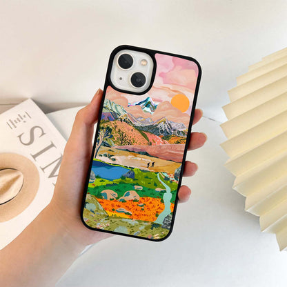 Soft Sky with Lilac Glass Case