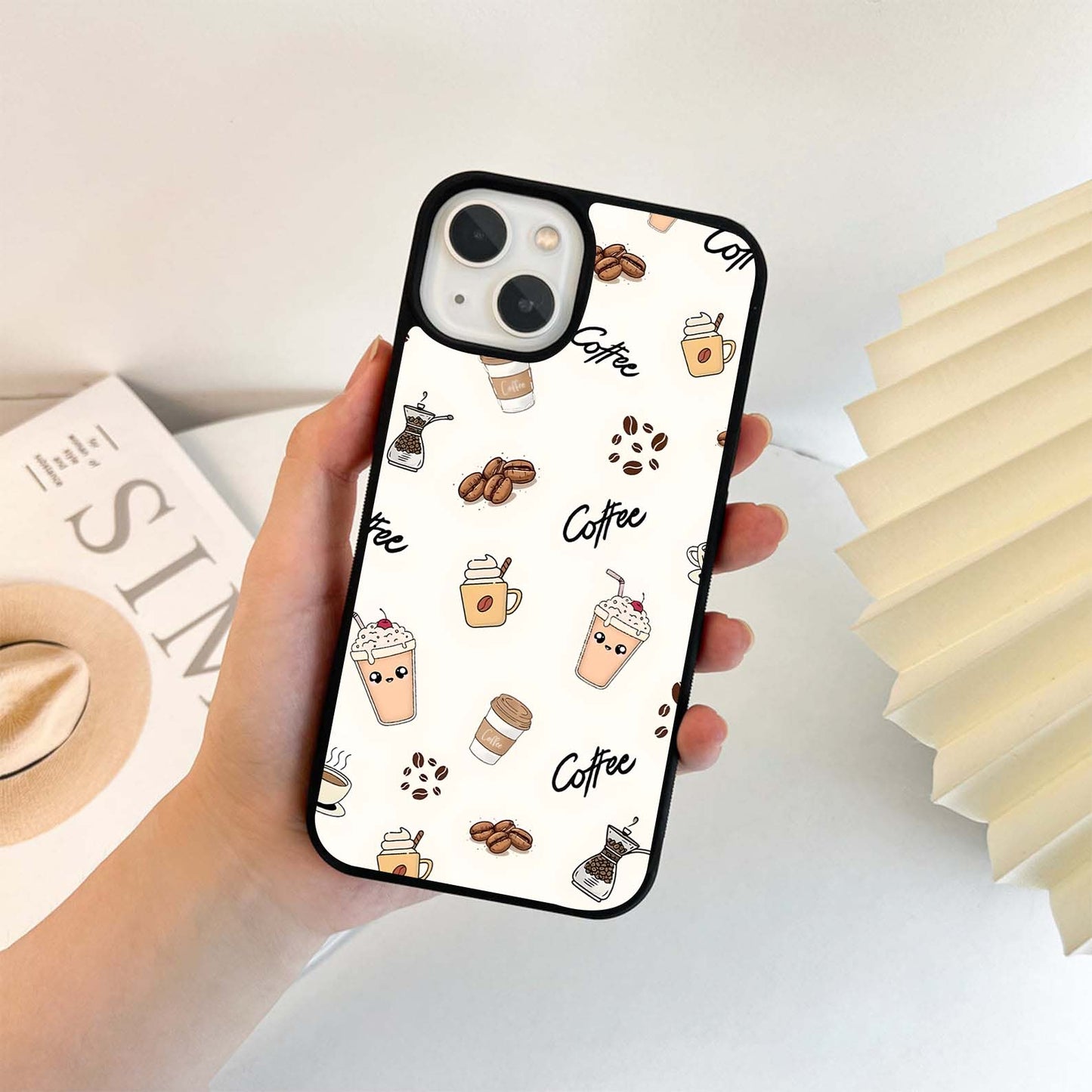 Coffe Cafe Pattern Glass Case