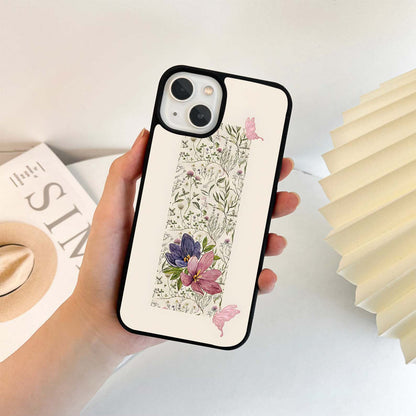 Botanical with Butterflies Glass Case