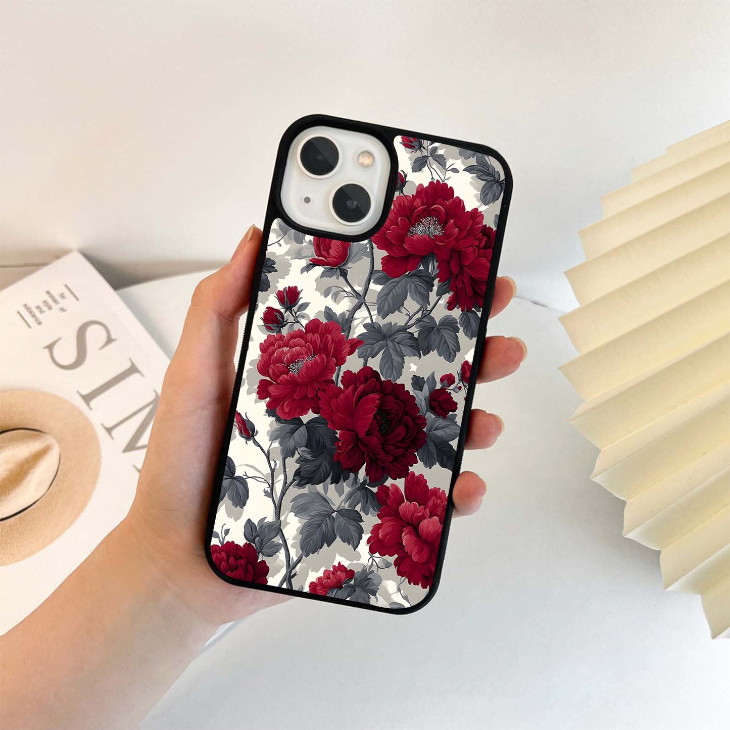 Velvet Peony Garden Glass Case