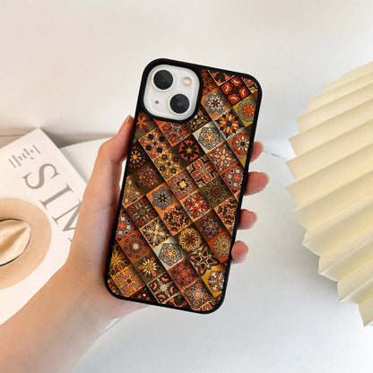 Orange Decorative Tiles Glass Case