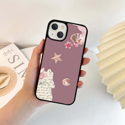 Seashell Pink Letters Glass Case