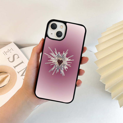 Radiant Heart with Rays Glass Case