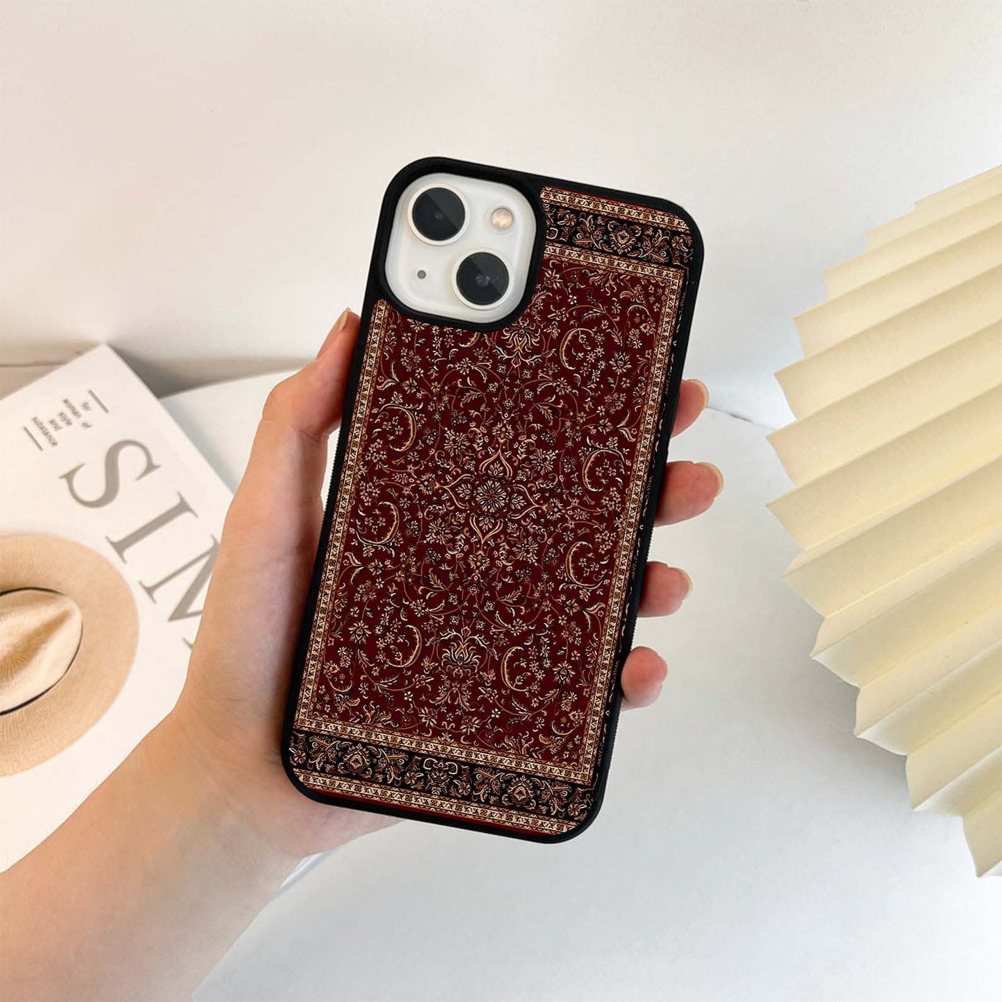 Vintage Persian Carpet Glass Case