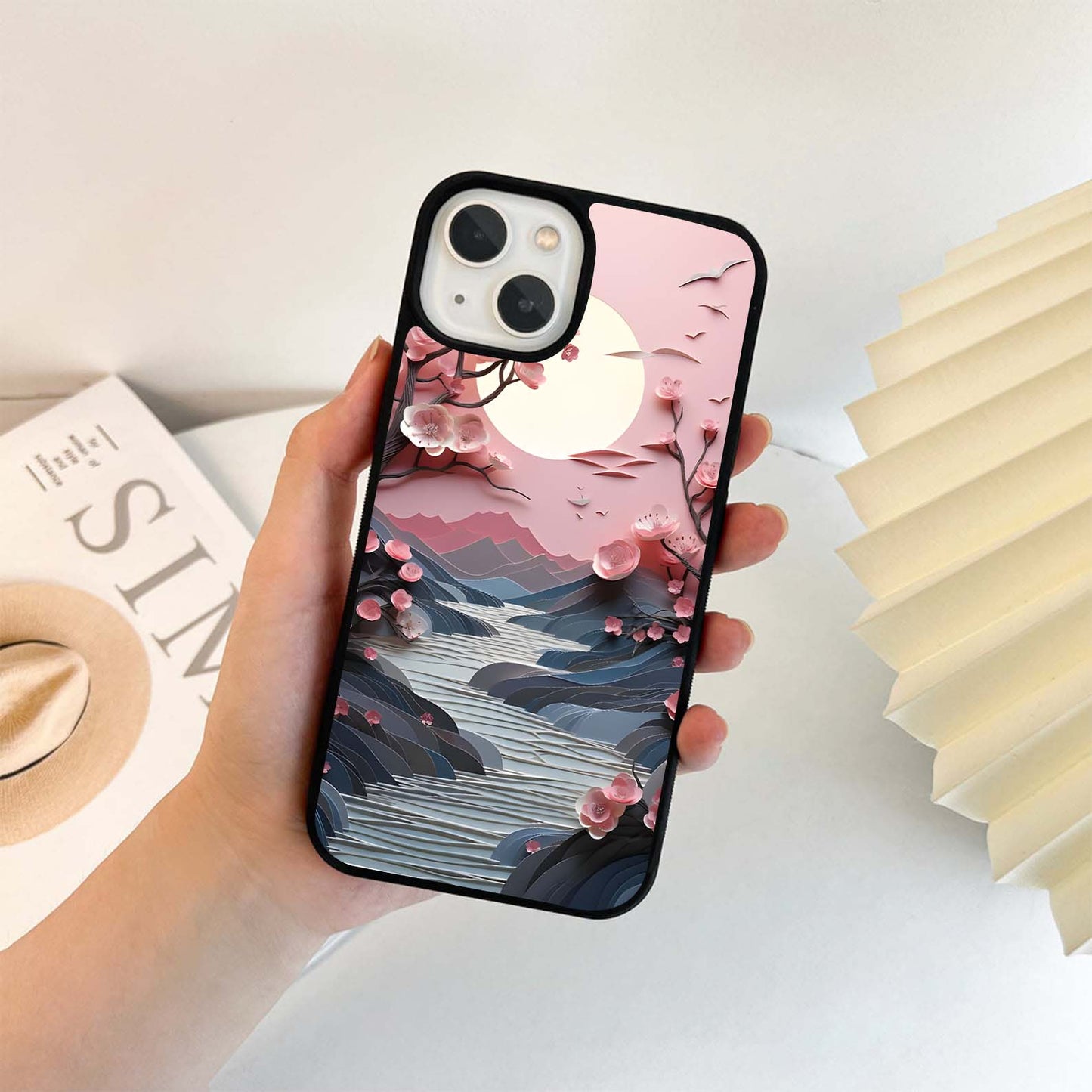 Moonlit Blossom River Glass Case