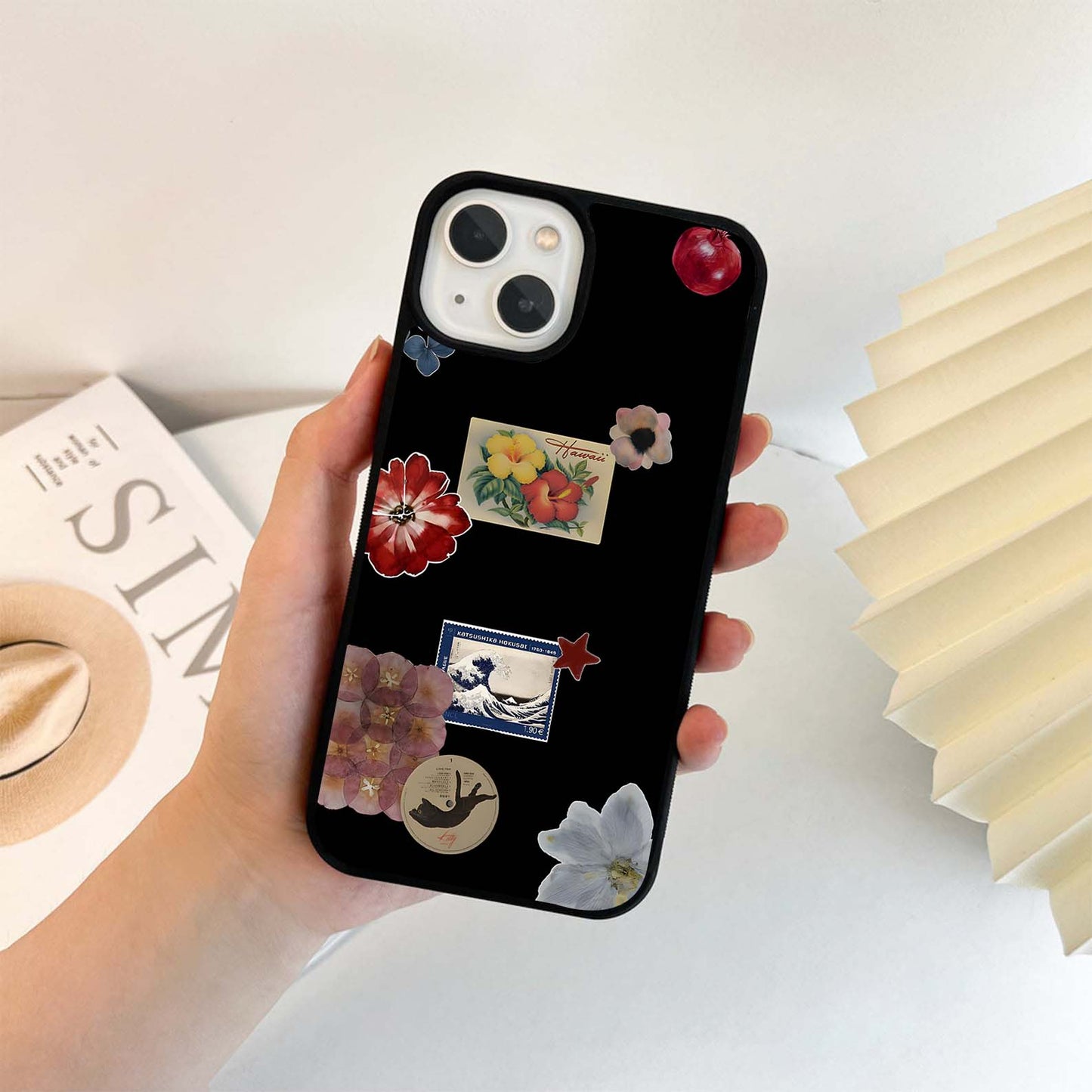 Retro Island Stamps Glass Case