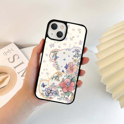 Floral Pooh Bear Glass Case