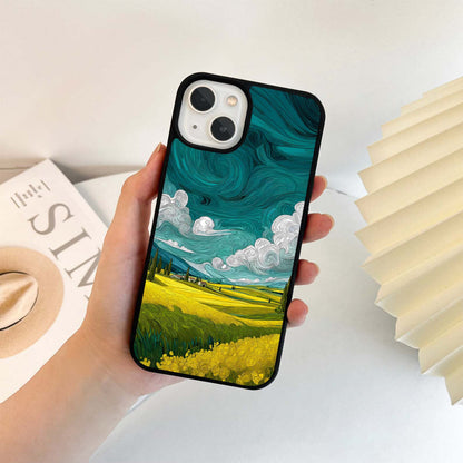 Yellow Van Gogh Style Glass Case