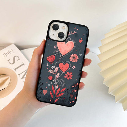 Romantic Garden Hearts Glass Case