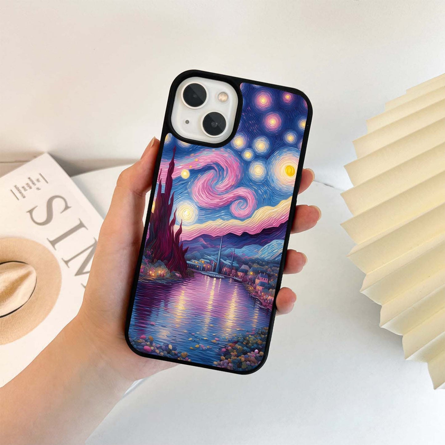 Cosmic Night Swirl Glass Glass Case